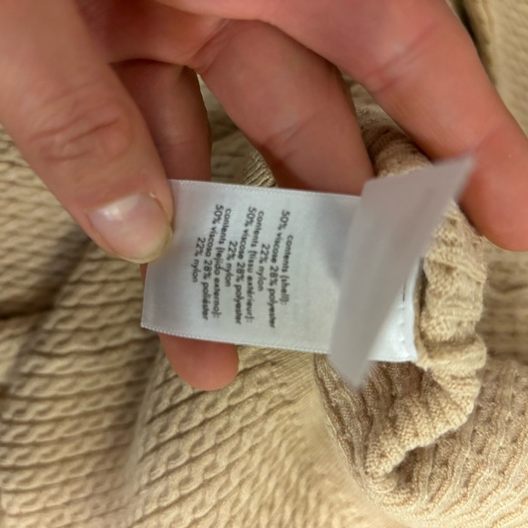 WeWoreWhat | Off Shoulder Sweater Dress In Beige Size XS NWT Cable Knit MIDI - Picture 11 of 12